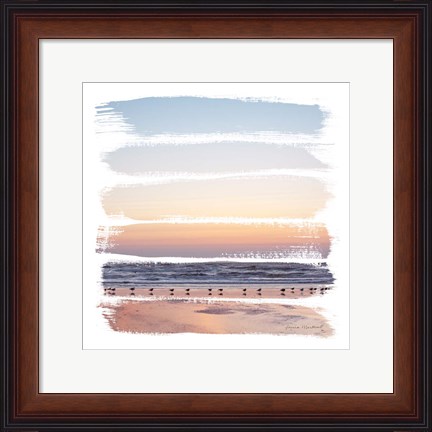 Framed Sunset Stripes I Print