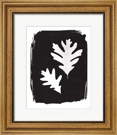 Framed Nature by the Lake Leaves IV Black Print