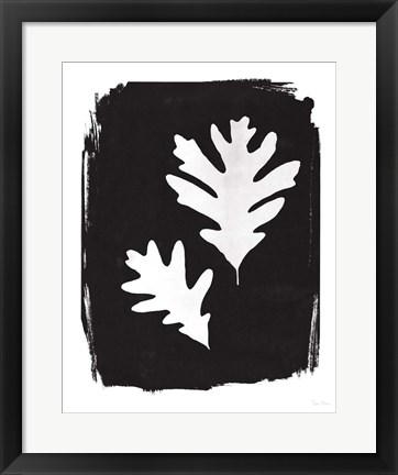 Framed Nature by the Lake Leaves IV Black Print