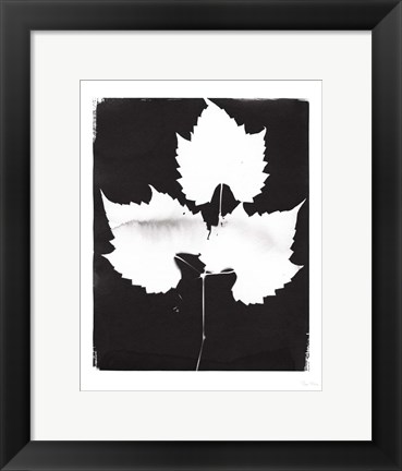 Framed Nature by the Lake Leaves I Black Print