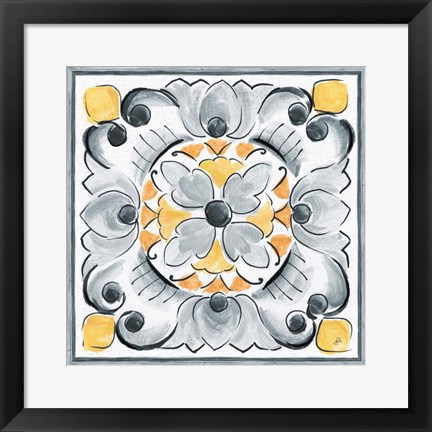 Framed Morning Bloom VII Gray Print