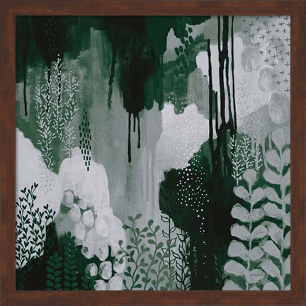 Framed Green Forest I Print