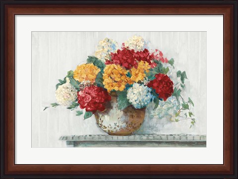 Framed Fall Hydrangea Cottage Crop Print