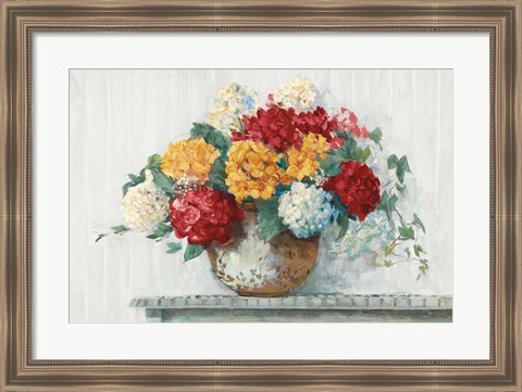 Framed Fall Hydrangea Cottage Crop Print