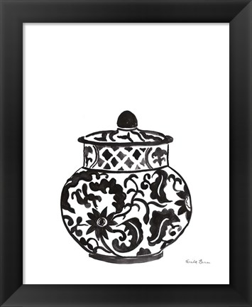 Framed Chinoiserie II v2 Black Print