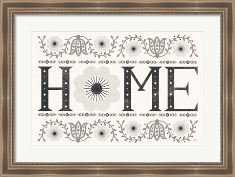 Framed Folk Lodge Home v2 Neutral Print