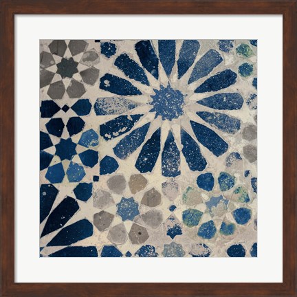 Framed Alhambra Tile III Stone Print