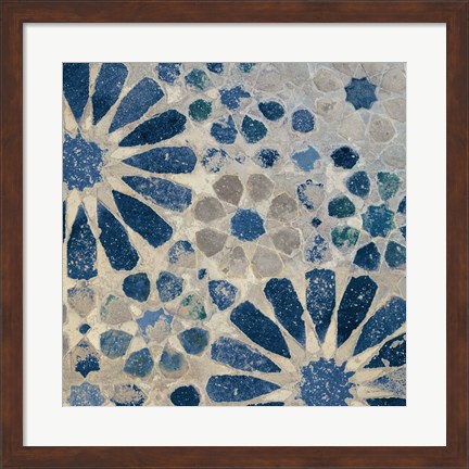 Framed Alhambra Tile II Stone Print