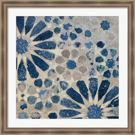 Framed Alhambra Tile II Stone Print