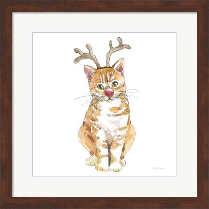 Framed Christmas Kitties III Square Print