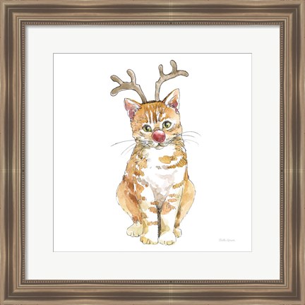 Framed Christmas Kitties III Square Print