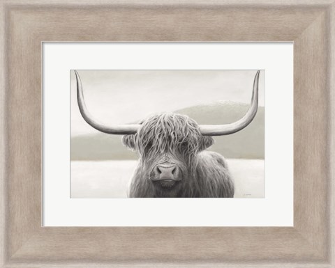 Framed Highland Cow Neutral Print