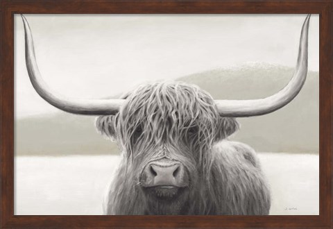 Framed Highland Cow Neutral Print