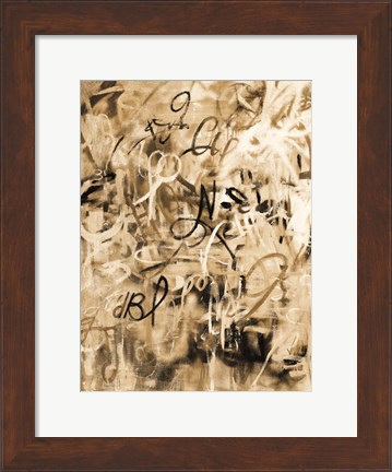 Framed Graffiti Freedom Sepia Print