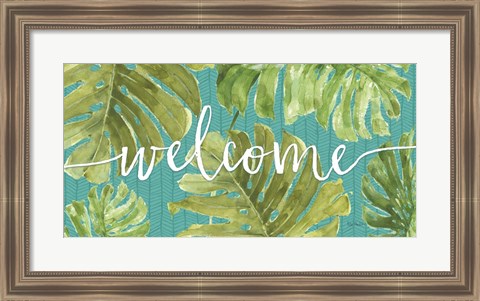 Framed Mixed Greens Welcome Print