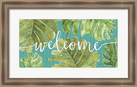 Framed Mixed Greens Welcome Print