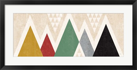 Framed Mod Triangles Panel II Print