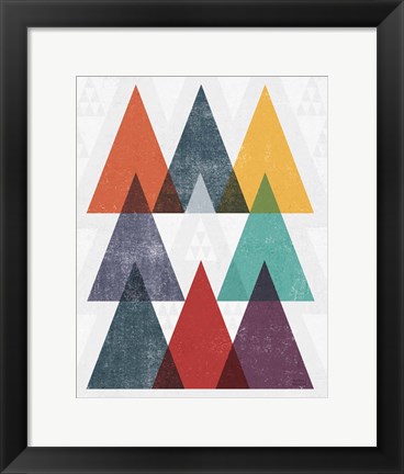 Framed Mod Triangle III v2 Retro II Print