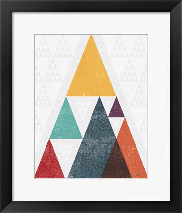 Framed Mod Triangle III v2 Retro I Print