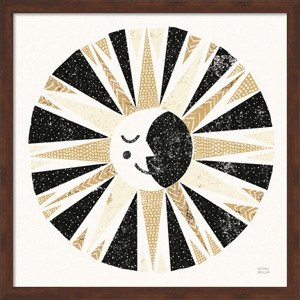 Framed Moonshine Black Gold Sq Print