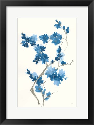 Framed Blue Branch III Print