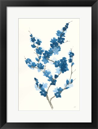 Framed Blue Branch II Print