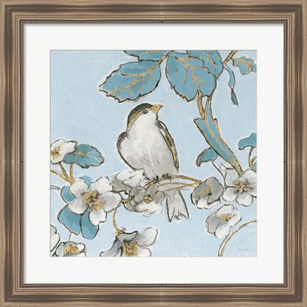 Framed Toile Birds III Print