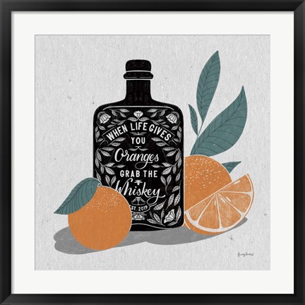 Framed Fruity Spirits Whiskey Print