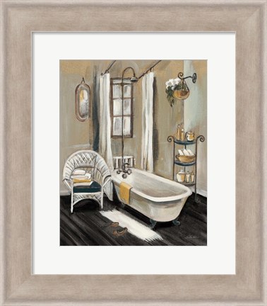 Framed French Bath II Black Print