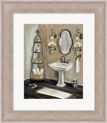 Framed French Bath I Black Print