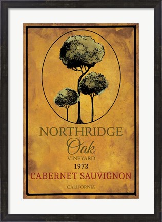 Framed Still Life Wine Label I Print