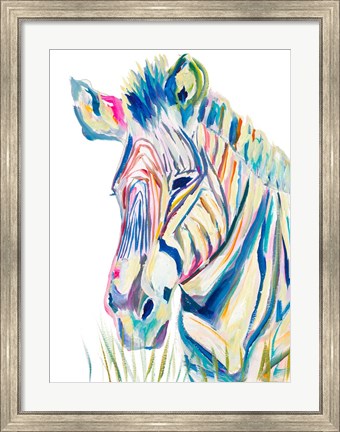 Framed Colorful Zebra Print