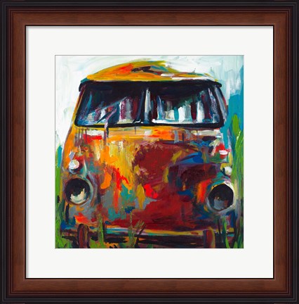 Framed Retro Love Bus Print