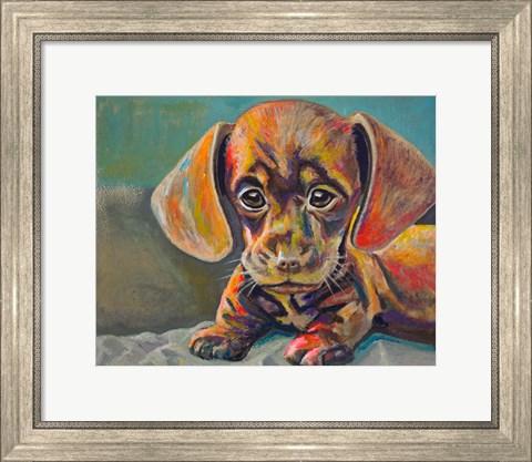 Framed Puppy Face Print