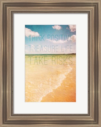 Framed Think Positive Print