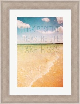 Framed Think Positive Print