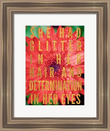 Framed Glittery Flower II Print