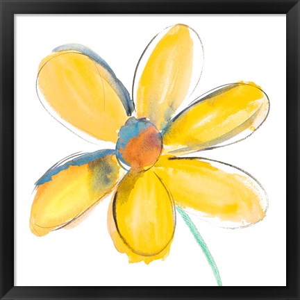 Framed Yellow Summer Daisy Print