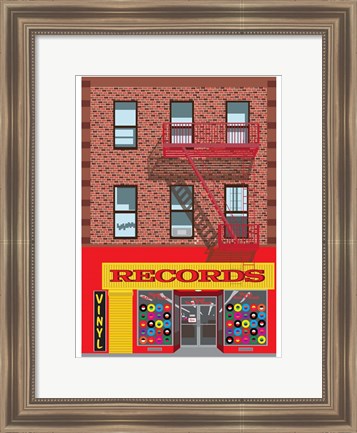 Framed Vinyl Records Print