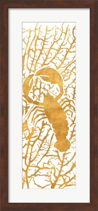 Framed Sealife on Gold II Print