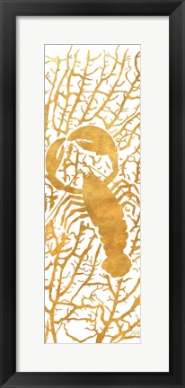 Framed Sealife on Gold II Print