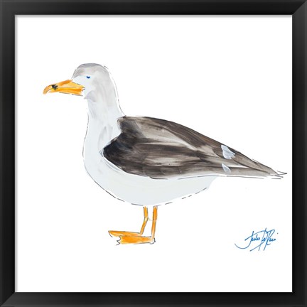 Framed Seagull on White Print