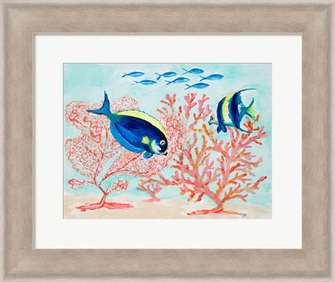 Framed Coral Reef I Print