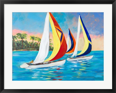 Framed Morning Sails II Print