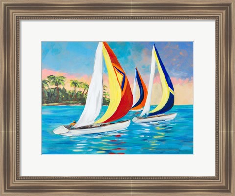 Framed Morning Sails II Print