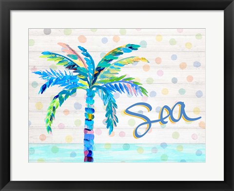 Framed Palm Tree Near the Sea Print