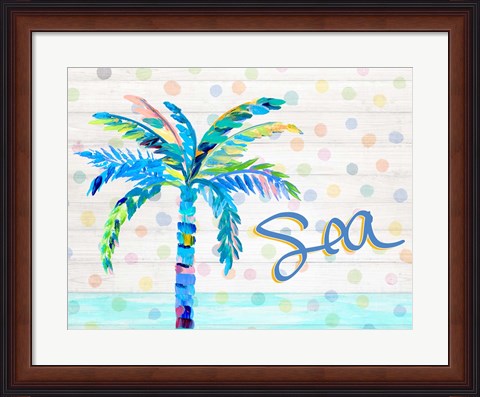 Framed Palm Tree Near the Sea Print