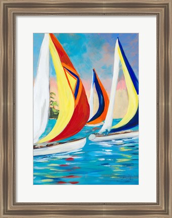 Framed Morning Sails Vertical II Print