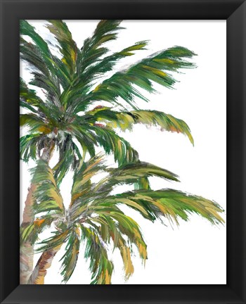 Framed Tropical Trees on White I Print