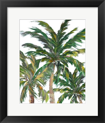 Framed Tropical Trees on White III Print